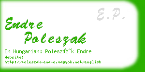 endre poleszak business card